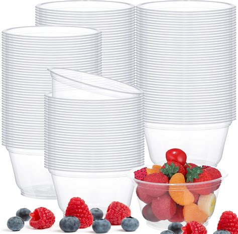 Amazon Newtay 150 Pack 12oz Small Clear Plastic Bowls Clear