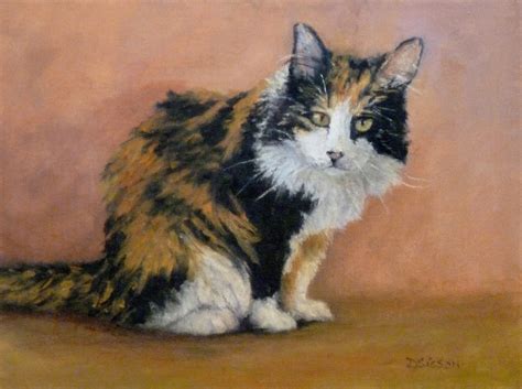 Daily Painting Projects: Wary Calico Oil Painting Cat Pet Portrait Art ...