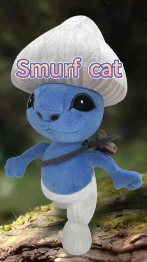 New Design Soft Stuffed Smurf Cat Plush Toy Cartoon Blue Elf Smurf Cats