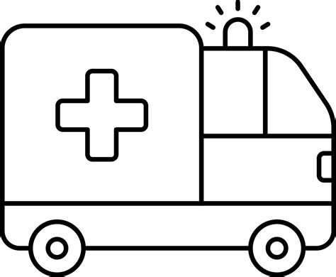 Black Outline Illustration Of Ambulance Icon. 24458768 Vector Art at ...