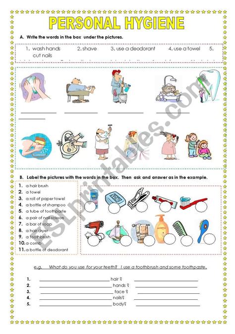 Hygiene Esl Worksheet By Behush