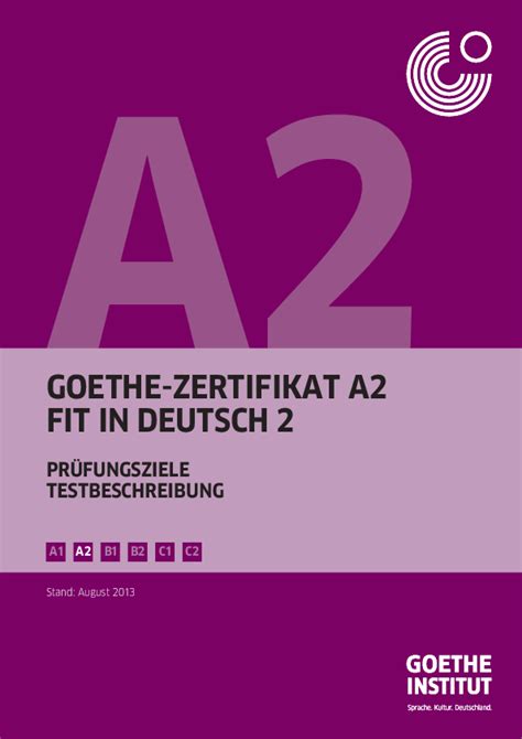 Pdf Goethe Zertifikat A2 Fit In Deutsch 2 PrÜfungsziele