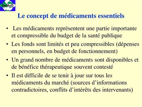 Ppt Le Concept De M Dicaments Essentiels Powerpoint Presentation