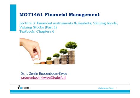 Lecture 3 Notes Mot1461 Financial Management Lecture 3 Financial