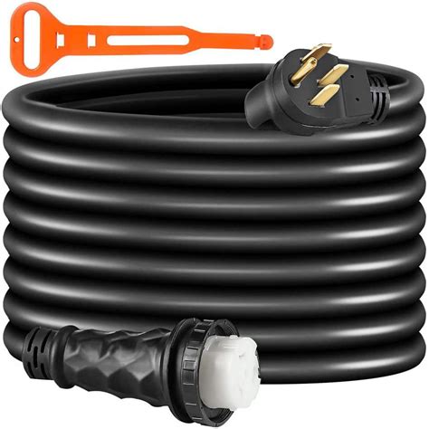 VEVOR RV Shore Power Extension Cord 50 ft. 50 Amp Heavy-Duty Twist Lock ...