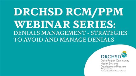 DRCHSD RCM PPM Webinar Series Denials Management Strategies To Avoid