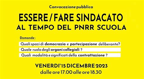 Essere Fare Sindacato Al Tempo Del Pnrr Scuola Gilda Di Vicenza