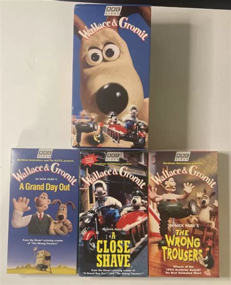 WALLACE GROMIT Close Shave Grand Day Wrong Trousers 3 Vhs Video Set