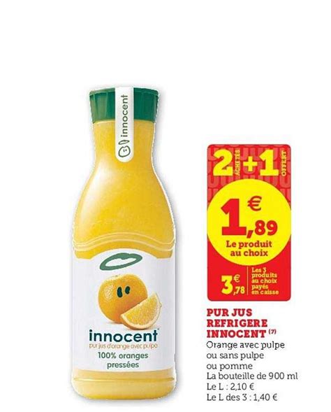 Promo Pur Jus R Frig R Innocent Achet S Offert Chez Super U