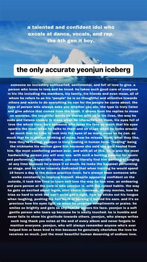 An Iceberg Floating In The Ocean With Words Above It That Read The