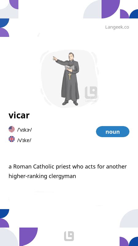 definition meaning  vicar picture dictionary