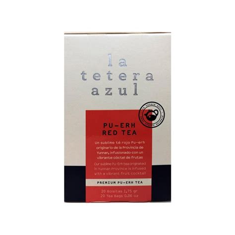 La Tetera Azul T Rojo Pu Erh Estuche X Bolsitas De Infusi N