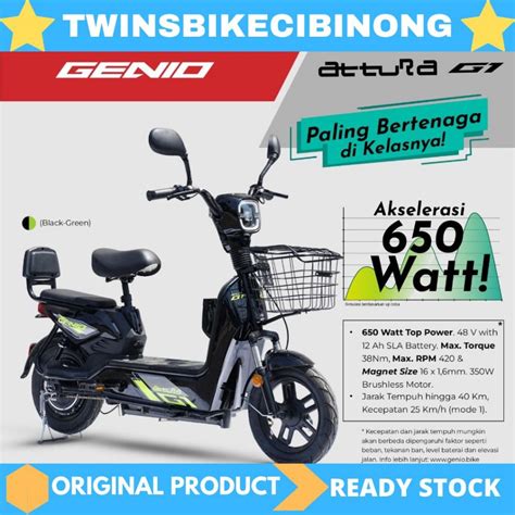 Jual Sepeda Listrik Genio Attura Fl By United Bike Shopee Indonesia