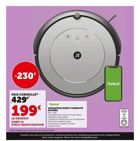 Promo Aspirateur Robot Connect Roomba Chez Hyper U Icatalogue Fr