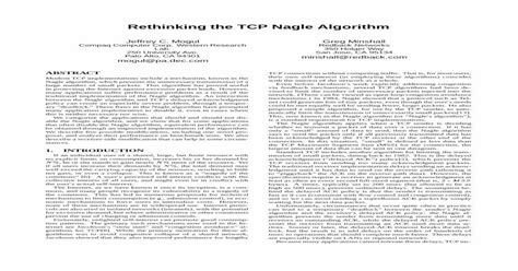 (PDF) Rethinking the TCP Nagle Algorithm - SIGCOMMccr.sigcomm.org ...