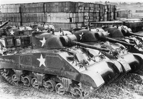 New M4 Shermans Ready For Shipment At A Depot Tanks Military