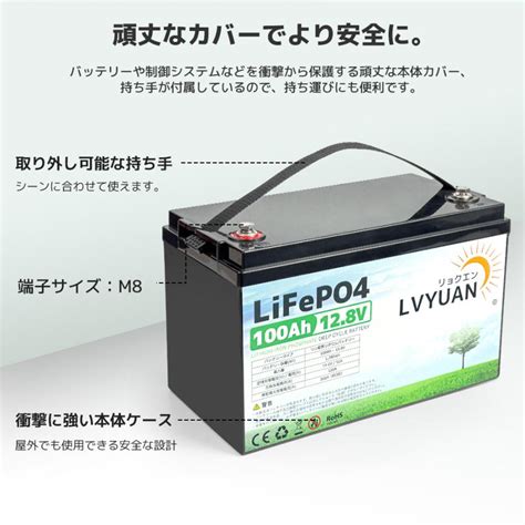 Lvyuanlifepo4（リン酸鉄リチウム）電池 リチウムイオンバッテリー 12v 100ah 1280wh Lv 100ah