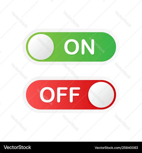 Flat Icon On And Off Toggle Switch Button Format Vector Image