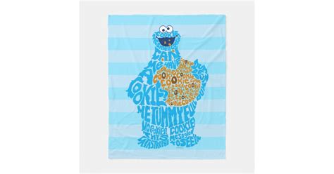 Cookie Monster Pattern Fill Fleece Blanket Zazzle