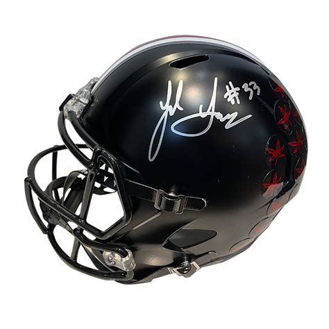 Jack Sawyer Autographed Alternate Black Replica Ohio State Helmet (Sig