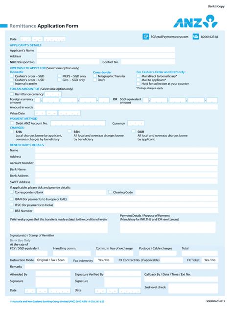 Telegraphic Transfer Anz Fill Online Printable Fillable Blank