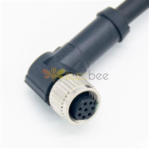 M8 Cable A Code 8 Pin Female Right Angle Solder Type M8 Connector