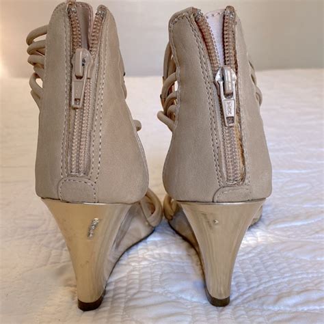 Aldo Shoes Aldo Nude And Gold Dress Wedge Size Poshmark