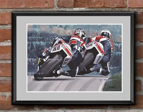 Barry Sheene Kenny Roberts Art Print From An Original Painting By