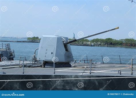 Turret Containing A 5 Inch Gun On The Deck Of Us Navy Guided Missile