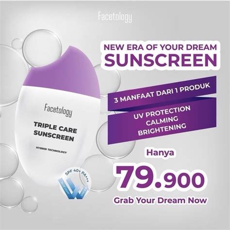 Jual Facetology Triple Care Sunscreen SPF 40 PA 40ML 40 Ml