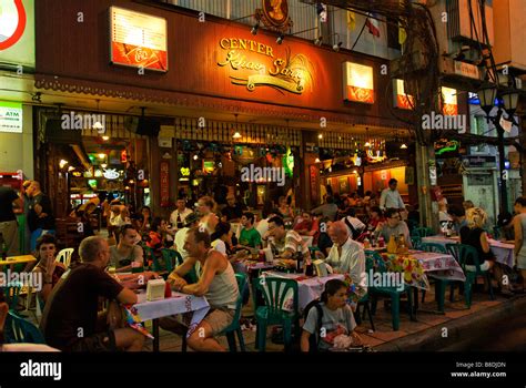 Tourist Bar Along Khao San Road In Bangkok Thailand Stock Photo