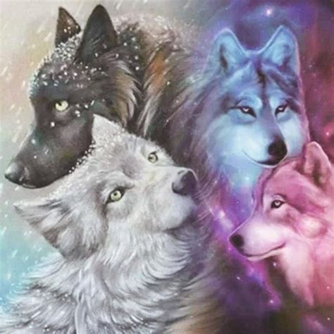 5D DIY Full Drill Diamond Painting Wolves Embroidery Mosaic Kit Home