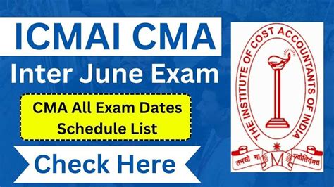 Cma Inter Exam Date 2024 June Ray Leisha