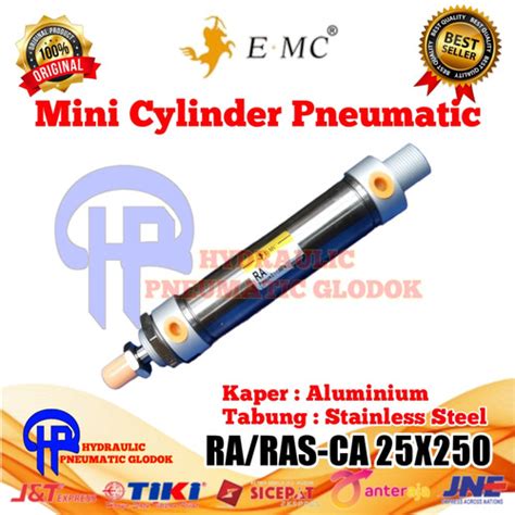 Jual Mini Cylinder Pneumatic RA RAS CA 25X250 EMC Jakarta Barat