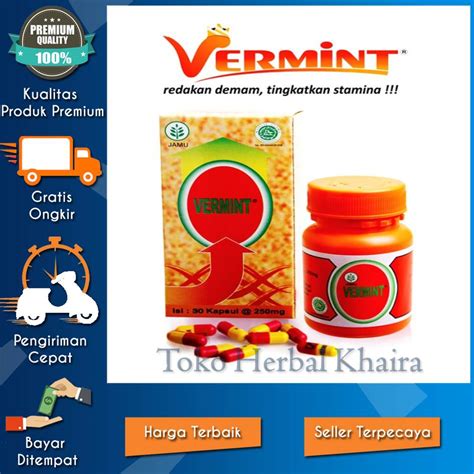 Jual VERMINT KAPSUL CACING ISI 30 PENURUN DEMAM TIPES Shopee Indonesia