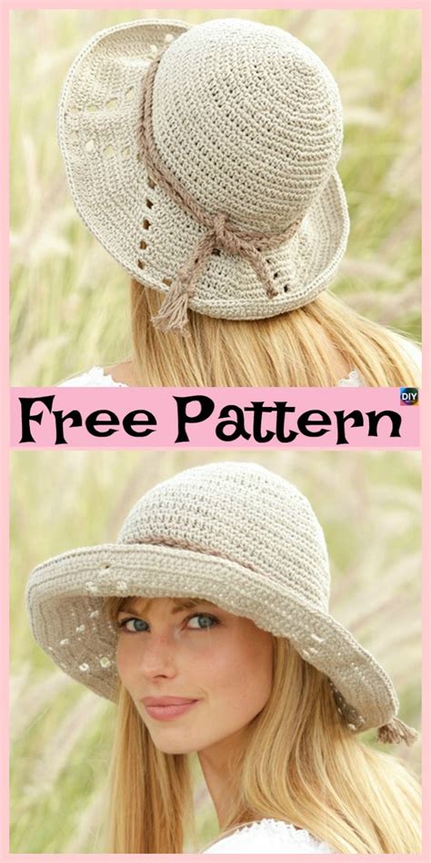 15 Amazing Crocheted Sun Hat Free Patterns Diy 4 Ever