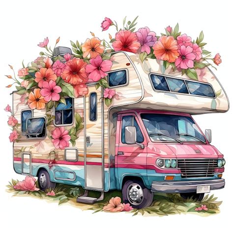 Premium Ai Image Beautiful Rv Transportation Clipart Illustration