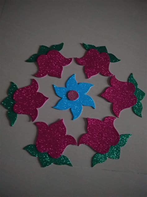 Simple And Naturalistic SN Glitter Foam Rangoli