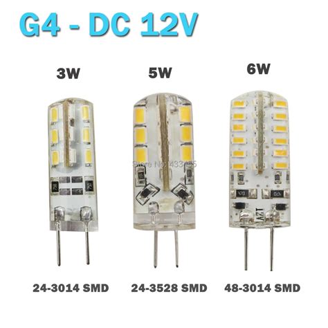 High Power Smd 3014 3528 3w 5w 12v G4 Led Lamp Replace 20w 50w Halogen Lamp G4 Led 12v Led Bulb