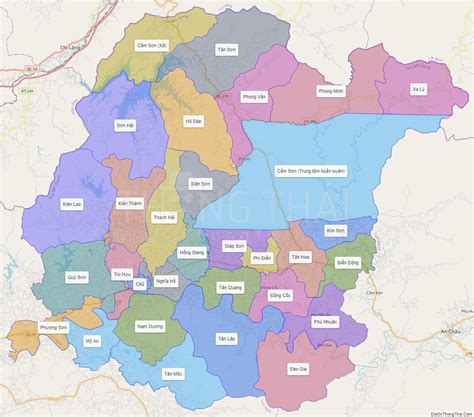 Map of Luc Ngan district - Bac Giang - Thong Thai Real