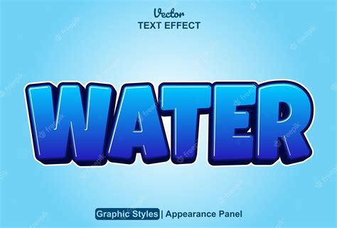 Premium Vector Water Text Effect With Blue Color Graphic Style And