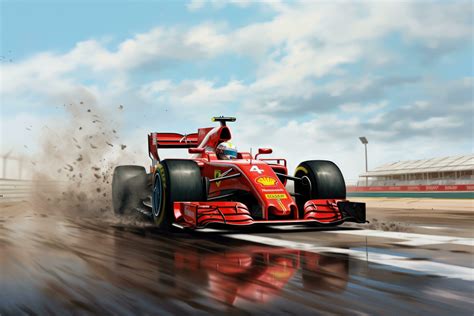 AI Generated 3D Rendering Of A Formula 1 Race Car On The Track Ferrari