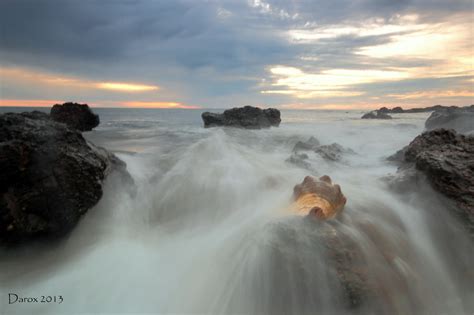 Fondos De Pantalla Paisaje Puesta De Sol Mar Rock Apuntalar