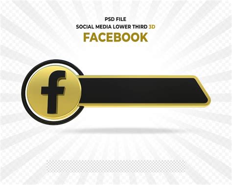 Premium Psd Facebook Gold Logo Lower Third 3d Render