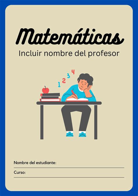 Carátulas de Matemáticas Diseños para descargar o editar Carátulas