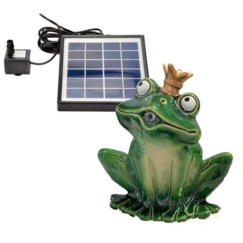 Keramik Wasserspeier Gr N Lasiert Kompl Mit Solarpumpe