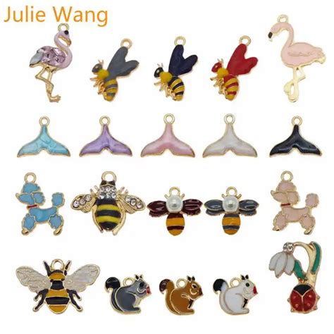 Julie Wang 10 PCS Rastgele G Ndermek Emaye Mermaid Kuyruk Flamingo Ar