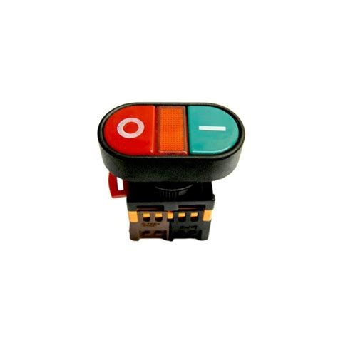 Pulsador Doble Iluminado 22mm Verde Rojo 1NO 1NC Comercializadora