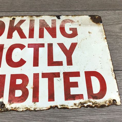 Ww Smoking Strictly Prohibited Enamel Sign Jdr Militaria