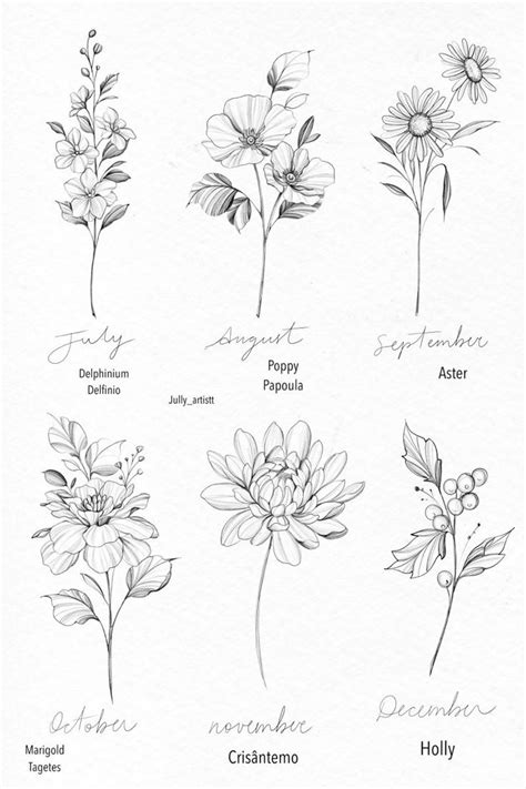 The Different Types Of Flowers Are Shown In Black And White With Names